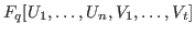 $F_q[U_1,\dots,U_n,V_1,\dots,V_t]$