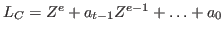 $L_C=Z^e+a_{t-1}Z^{e-1}+\dots +a_0$